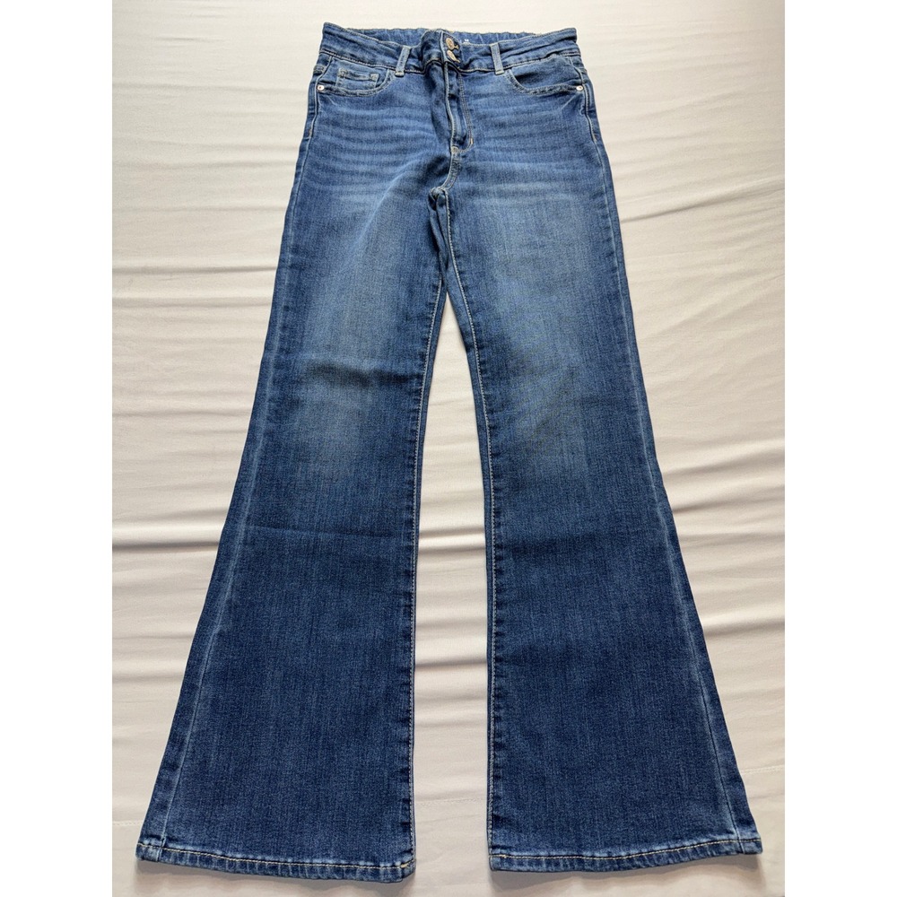 Jordache Girls Flare Jeans Size 16 Medium Enzyme Wash Stretch Denim